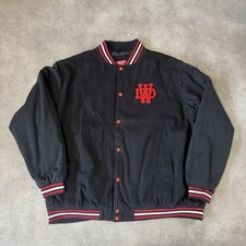 Death Wish Coffee Varsity Jacket Mens 4XL Vintage Letterman Coat, Black