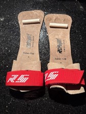 Reisport Men's size 4 Ring Gymnastic Grips Leather Grip Hook & Loop Straps 