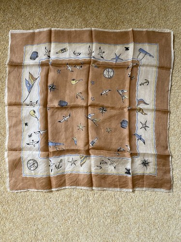 Vintage silk scarf neckerchief - silk,