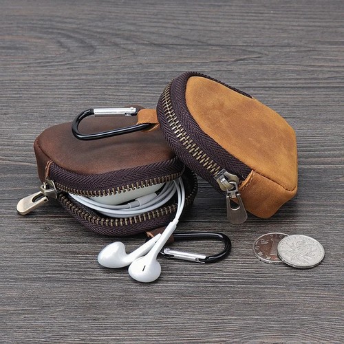 Leather mini coin purse - leather,