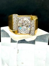 Mens gold ring solitaire oval
