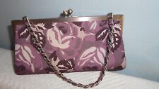 COAST CLUTCH BAG IN PLUM/GREY with METAL RIBBON THREADED CHAIN NEW with TAB
