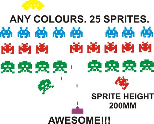 Space invaders retro cool wall - invaders,
