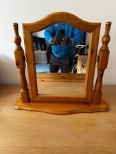  Solid Oak Framed Mantlepiece Mirror Fairly Used In Good Condition