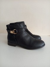 F&F Black Faux Leather Ankle