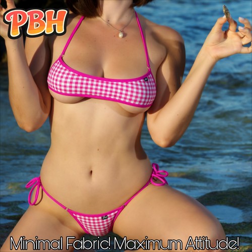 Pink gingham lanai extreme - pink,