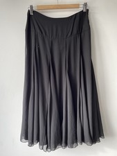Coast Athena Midi Chiffon Fluted Skirt Womens 10 Black