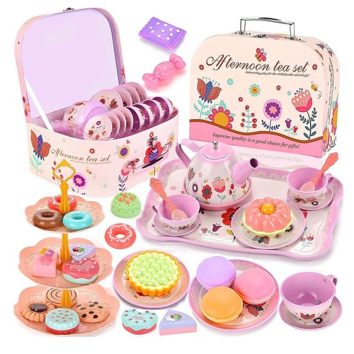 Tin tea set kids children - set, role