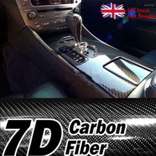 7D Black Carbon Fibre Vinyl Sheet Wrap Sticker Film 1520mm x 300mm (Bubble Free)
