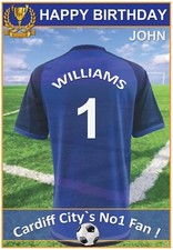 Personalised Cardiff City Football Birthday Card (Jersey or Newspaper)