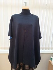M&S Navy Blue Reversable Poncho Jumper One size