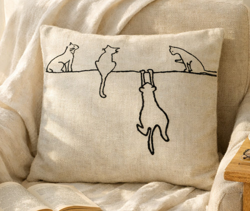 Black ginger cats line - cats, a
