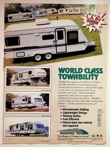 Award travel trailer fifth - award,