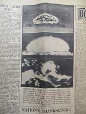 Original Daily Telegraph 20Aug 1945, 1st pictures of A-Bomb tests in New Merxico