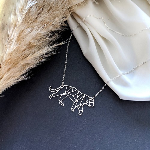 Geometric tiger necklace - tiger,