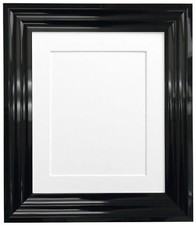 Firenza Gloss Black Picture Photo Frames & Acid Free Mounts in 7 colours