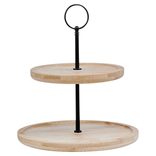 Tiered bamboo cake platter - 2,
