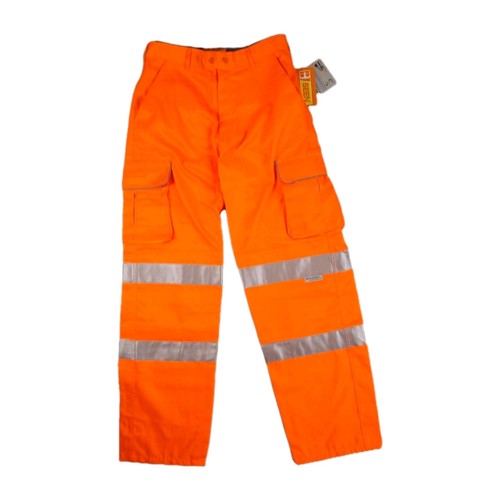 Vis orange cargo trousers - hi,