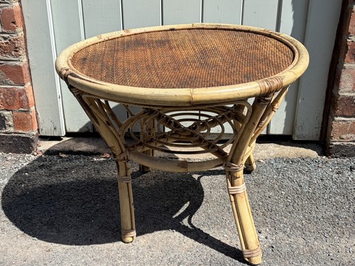 Vintage rattan side - side, table