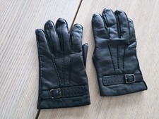 Mens Vintage Dents black Soft Leather  Wool Lined gloves. Size Medium?