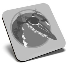 Square Single Coaster bw -