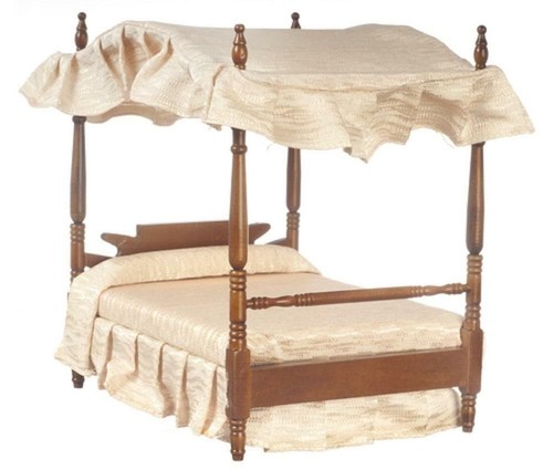 Dolls house walnut double - walnut,
