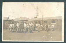 GB vintage RP postcard: Gun teams 'Lambourn Barracks'