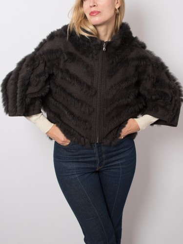 Oakwood rabbit fur cape jacket - cape,