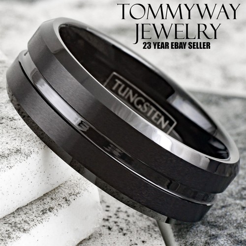 Tungsten carbide men black - men's,