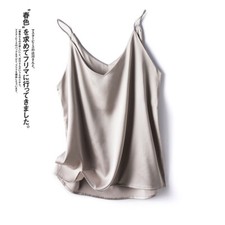 Women Satin Silk Camisole Tank Top Vest V Neck Strap Undershirt Casual Basic US