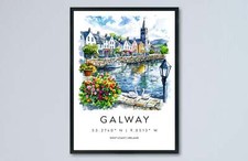 Galway Watercolor Poster