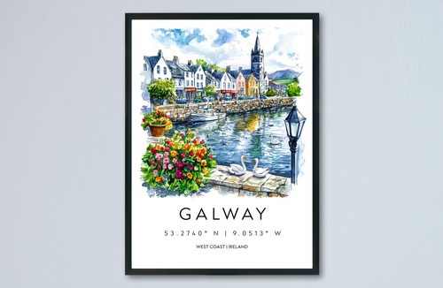 Galway watercolor poster - galway,