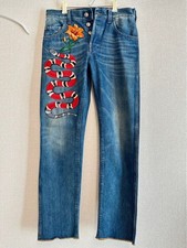 GUCCI Men's Tapered Jeans Embroidered Appliqué Size 30 Excellent Used Condition