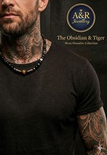 20" Mens Obsidian & Tiger Eye