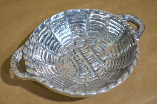 Silver pewter basketweave - pewter,