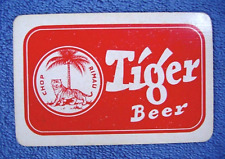 TIGER BEER ~ SINGLE SWAP VINTAGE PLAYING CARD ~ BELGIUM ALCOHOL ADVERTISING