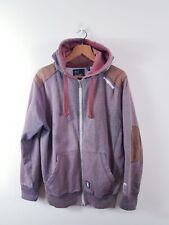 CROSSHATCH MENS LARGE BROWN ZIP FRONT HOODIE