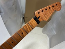 DIY 22 Fret Electric Guitar Neck AAAA Roasted Flame Maple Locking nut Replace