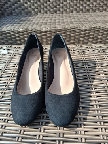 Marks and spencer black suede - and,