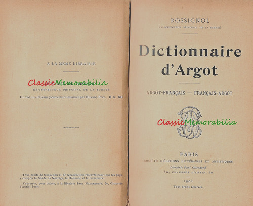 Rossignol dictionnaire argot - rossignol, d'argot