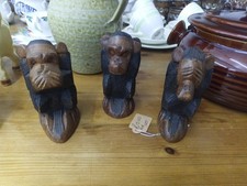 Carved Wooden Monkeys See Hear