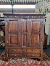 Oak Hall Cupboard House Keeper Cupboard Hanging Coat Cupboard