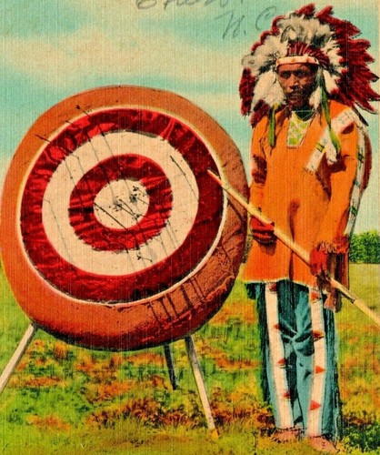 Postcard marksman with bow - postcard,