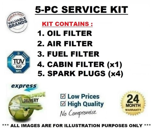 5pc service with - service, plugs
