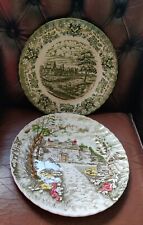 Vintage British Anchor Country Cottage & Olde Country Castles Serving Plates x2
