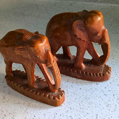 Pair carved wooden - 2,
