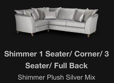 Sofology Shimmer Plush Corner Sofa Grey With Premium Sprung Interior