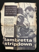 Vintage Lambretta Concessionares Strip Down Article Plus Stadium Helmets Advert.