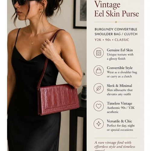 Vintage eel skin - skin, purse