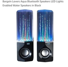 Aqua Bluetooth Speakers LED Lights Enabled Water Speakers in Black
